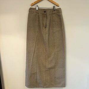 Women's Taupe High-Waist Midi Skirt